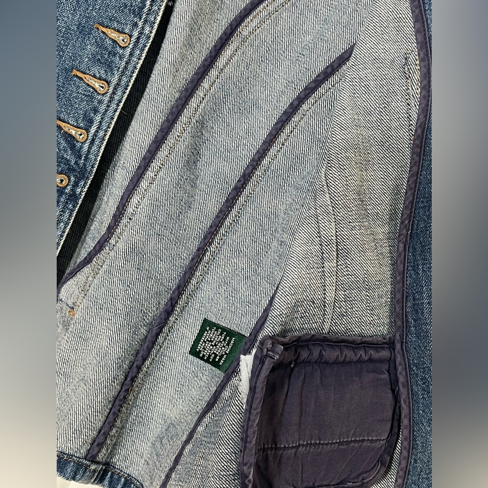 Vintage Ralph Lauren Denim Blazer Pearl Shell Buttons 90s Y2K Old Money S - Picture 12 of 14